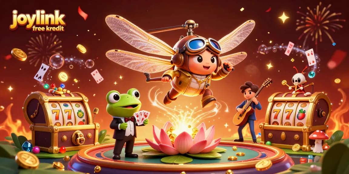 Experience excitement and chances with joylink free kredit in a lively casino scene full of characters and fun!