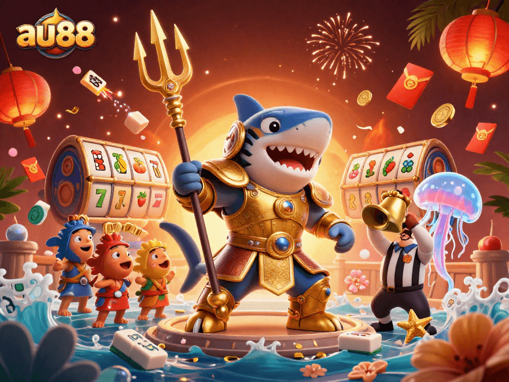 Experience thrilling gaming excitement with au88 and vibrant casino elements in an underwater colosseum