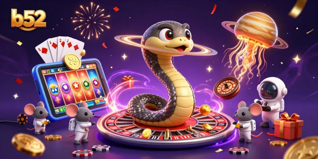 Join the fun at b52 casino with astronaut mice betting on the roulette rings!