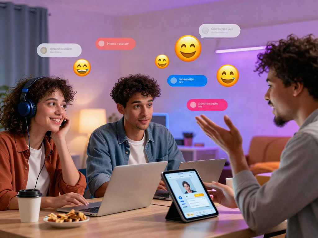 Engaging scene of diverse users in nsfw chat on digital platform, showcasing interactive avatars and lively conversation atmosphere.