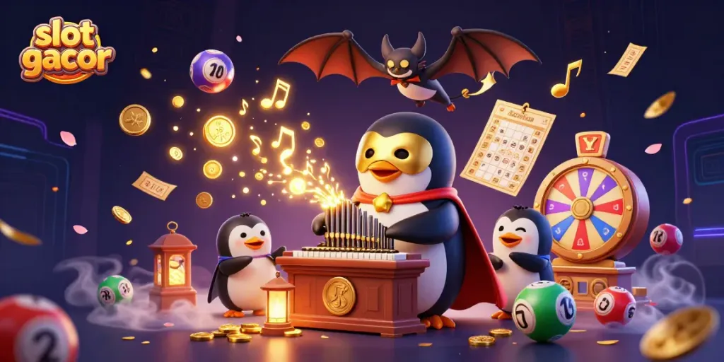 Permainan slot gacor dengan penguin dan efek menarik yang penuh jackpot.