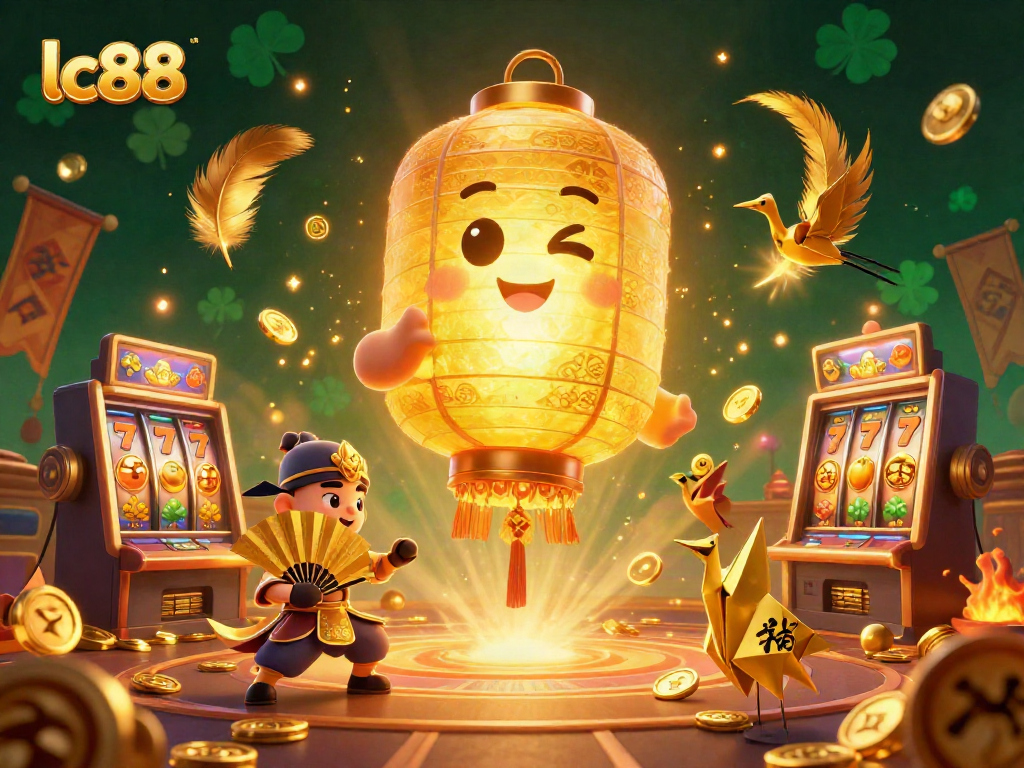 Experience the vibrant lc88 casino ambiance with golden symbols and lucky characters.