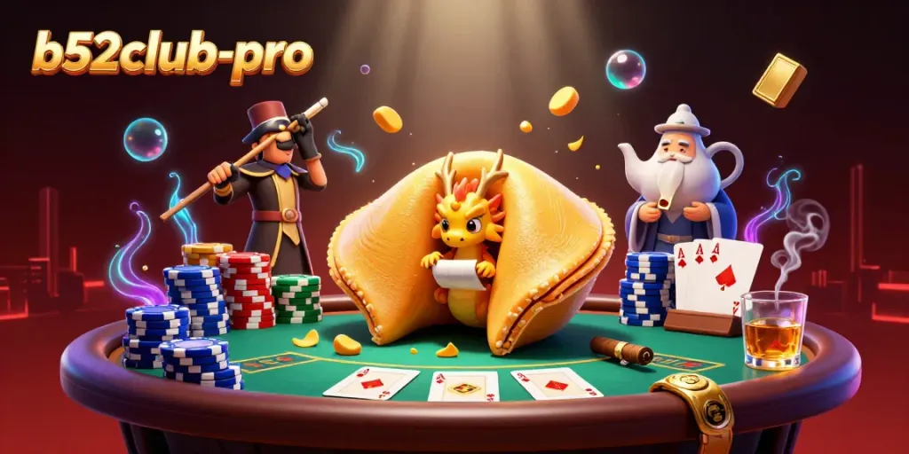 Engage with the b52club-pro immersive casino adventure with fortune cookie characters and lavish poker elements.