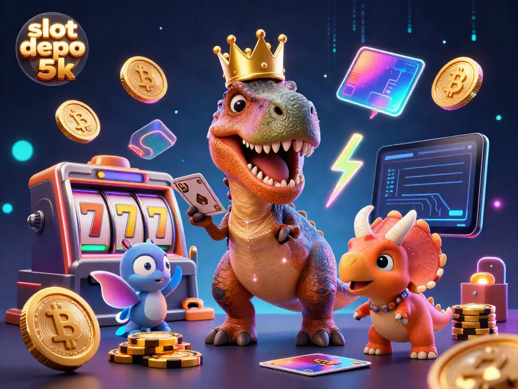 Experience the thrill of slot depo 5k with dynamic characters and vibrant casino elements.