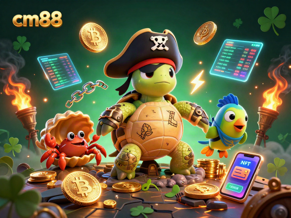 Strategic treasure hunting in cm88, featuring cartoon characters with vibrant casino-themed elements.