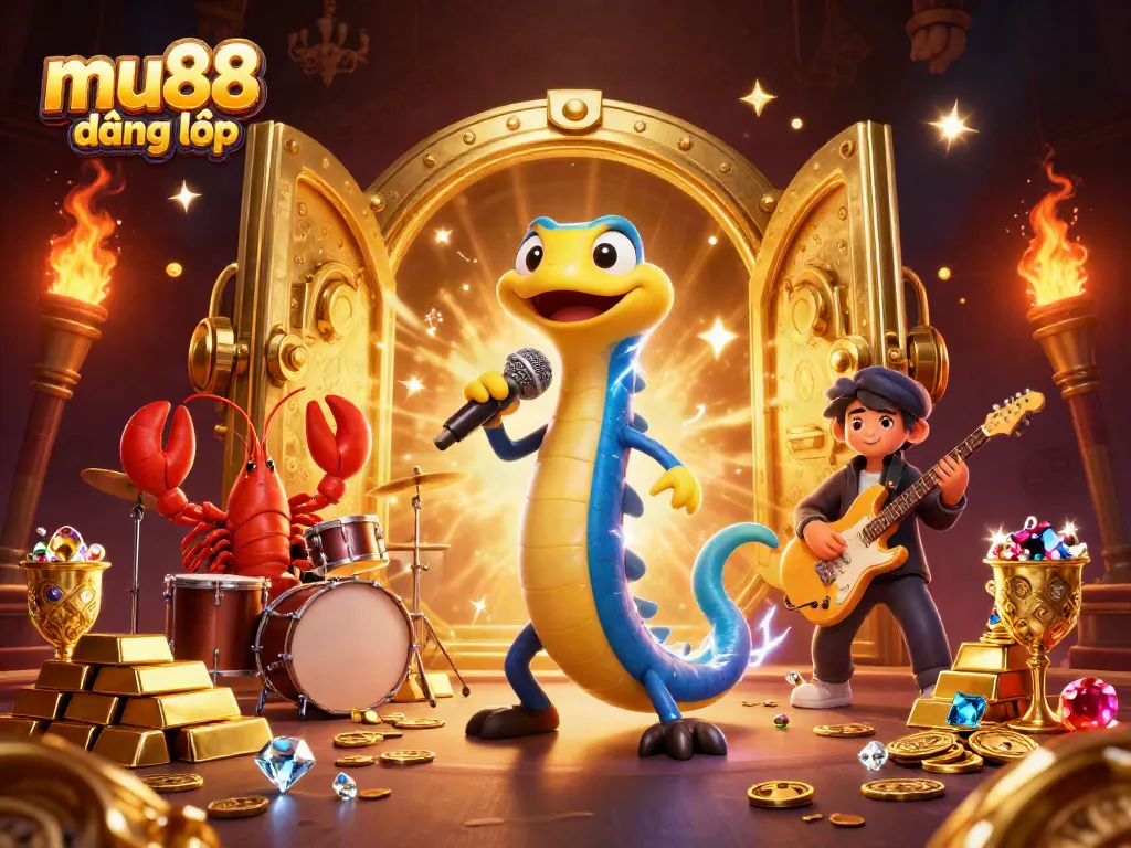 Experience mu88 đăng nhập with vibrant underwater casino scene featuring dynamic characters and golden treasures.