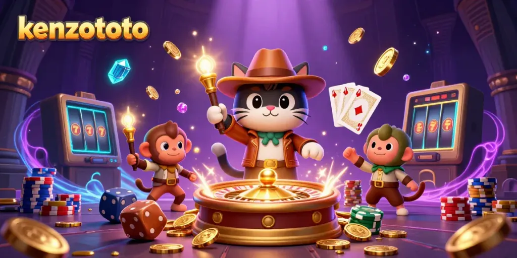 Experience the thrill of kenzototo as a cat archaeologist discovers ancient casino treasures.