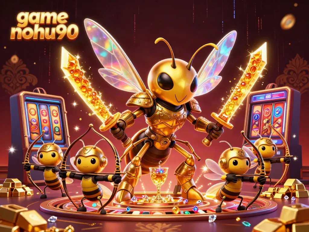 Experience game nohu90 with a vibrant 3D casino scene filled with treasure and action.
