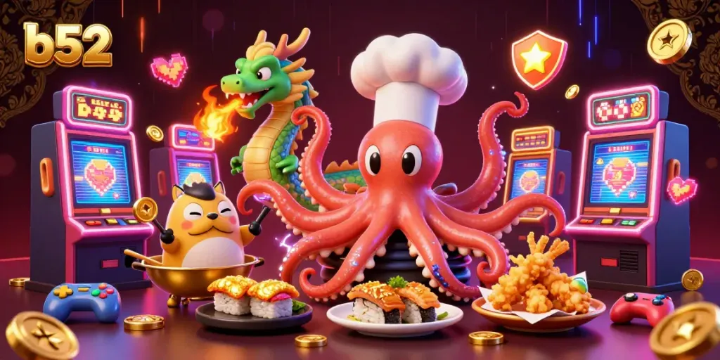 Experience the thrill of b52 slots with vibrant 3D cartoon characters and dynamic gaming elements.