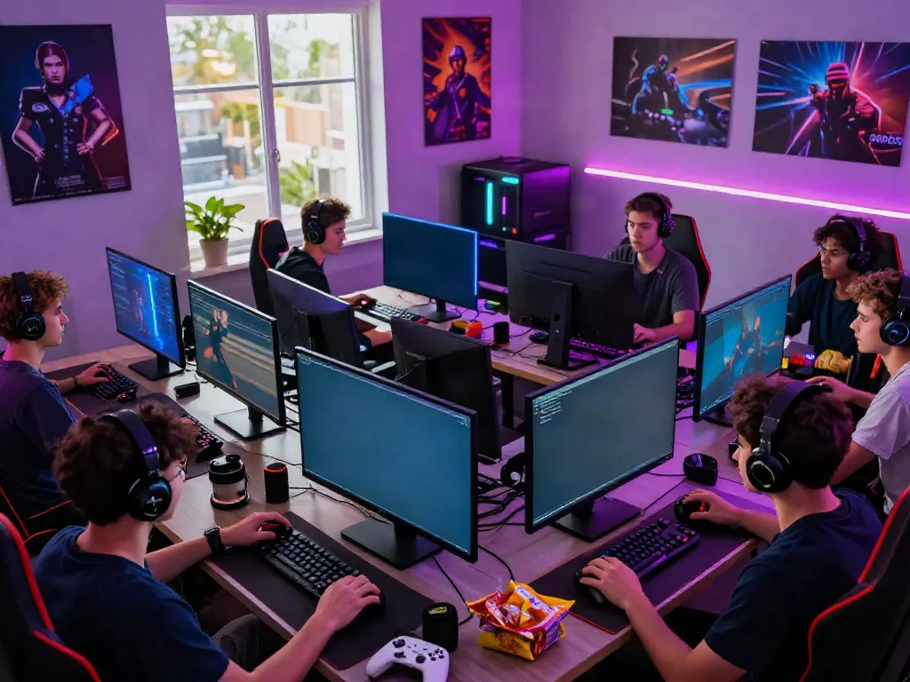 Friends enjoying multiplayer games together on the kilat404 platform.