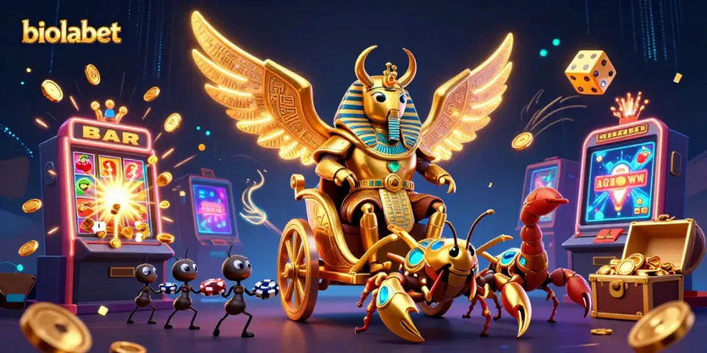 Engage in thrilling gameplay at biolabet with vibrant casino scenes and exciting game elements.