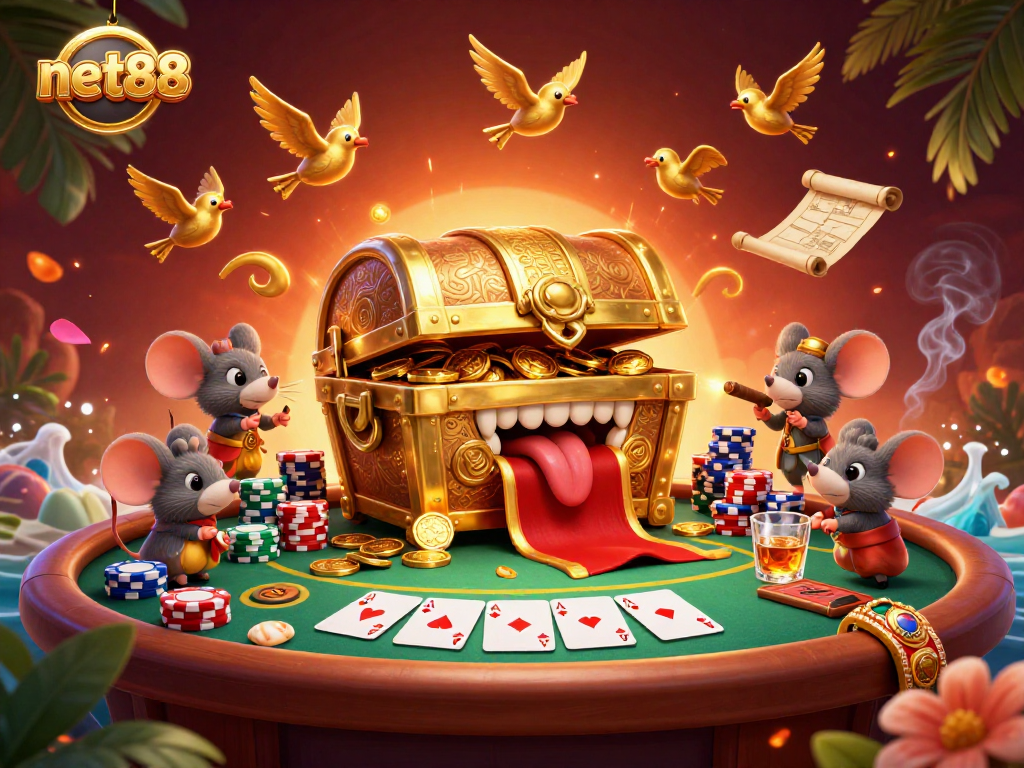Players explore the riches of net88 while engaging in a vibrant poker scene filled with action.