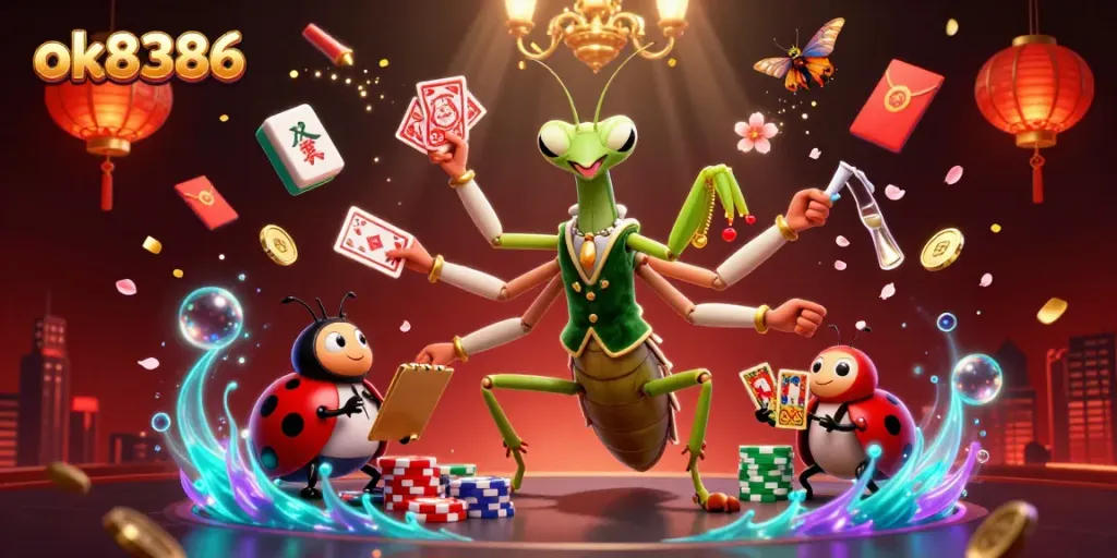 Experience thrilling gaming action at ok8386 with vibrant casino elements in an explosive 3D scene.