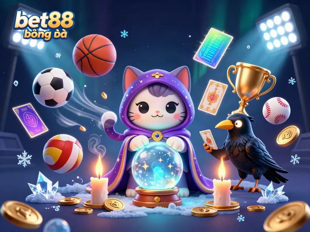 Engage in thrilling bet88 bóng đá action with the mystical fortune teller and vibrant sports elements.