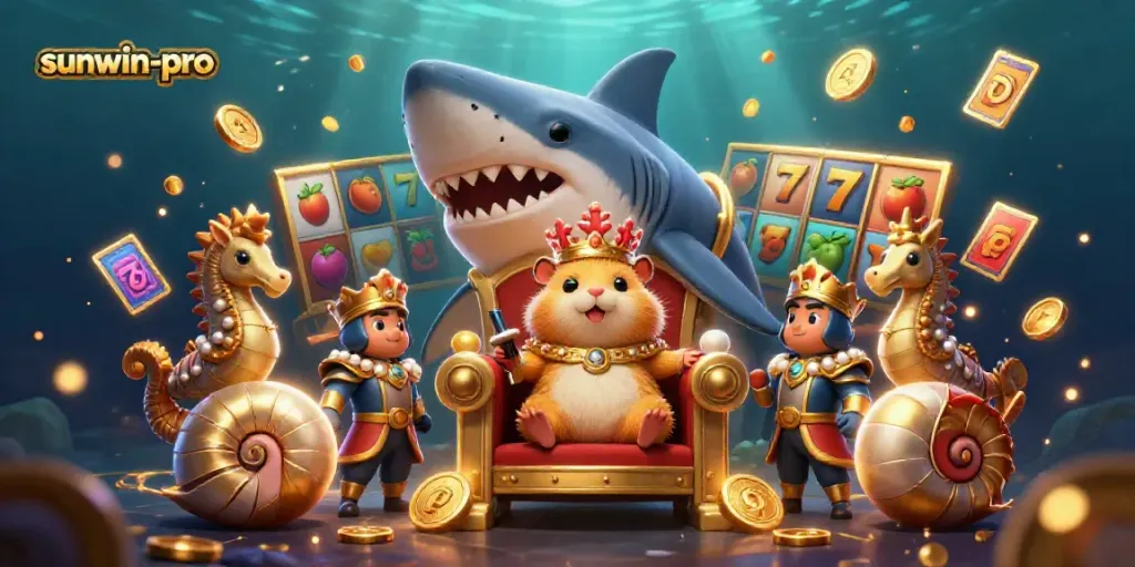 Experience the excitement of sunwin-pro with a hamster king and dynamic slots elements in vibrant 3D.