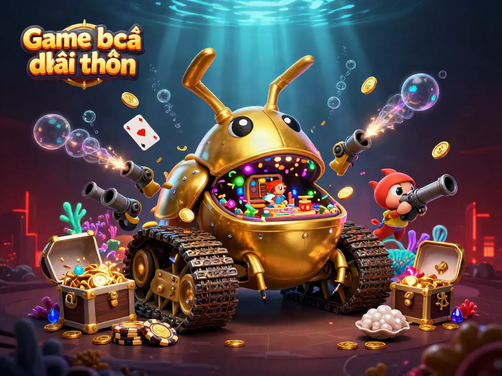 Experience the thrill of Game bắn cá đổi thưởng with colorful underwater elements and vibrant characters.