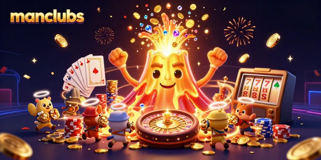 Experience thrilling wins at manclubs with a vibrant eruption of gold and treasure.