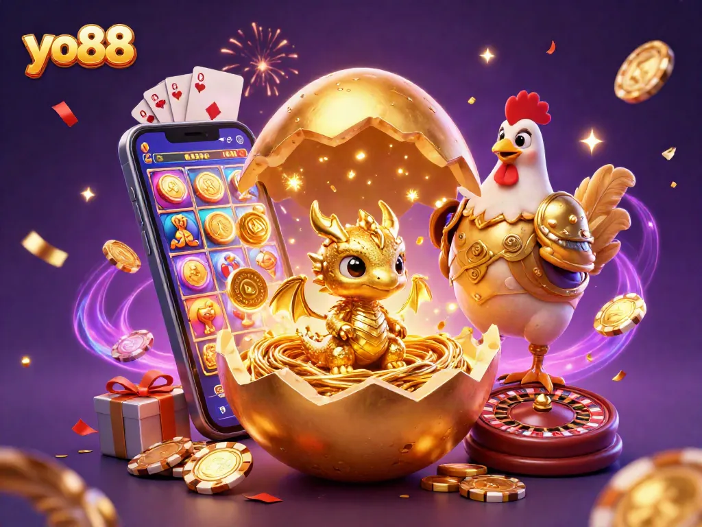 Join the excitement at yo88 with golden dragon rewards amid vibrant casino elements.