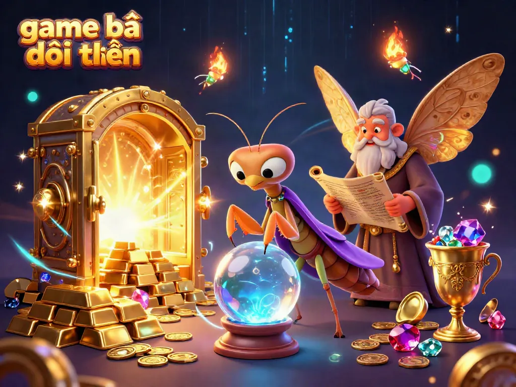 Engage in thrilling game bài đổi thưởng with expert fortune tellers and treasure elements surrounded by riches