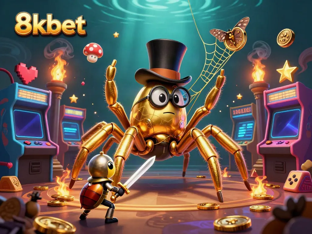 Engage with thrilling action and excitement at 8kbet's lively casino scene featuring a brave beetle knight!