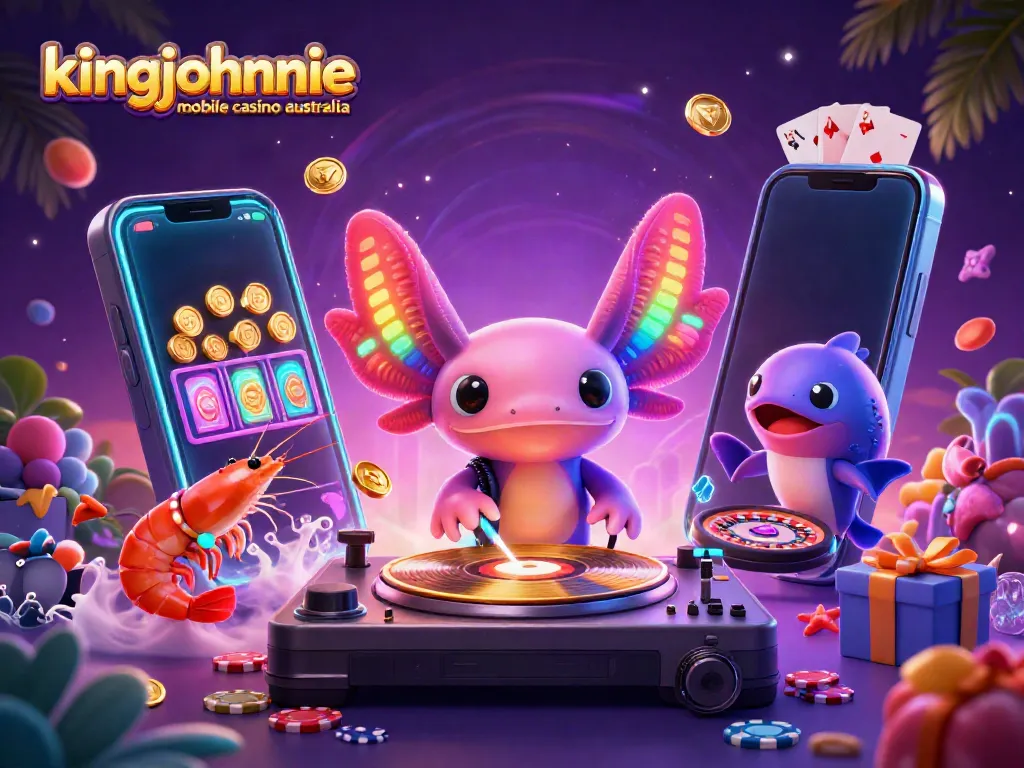 Experience the excitement of kingjohnnie mobile casino australia with vibrant characters and dynamic gaming elements.