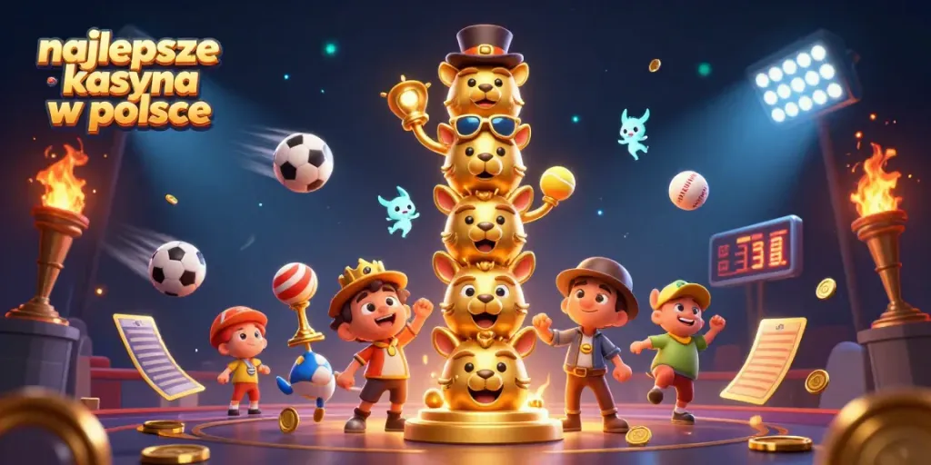 Experience the thrilling action of najlepsze kasyna w polsce with vibrant 3D casino elements and energetic characters.