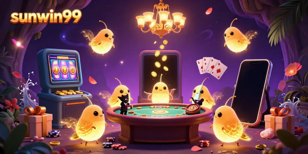 Engage with sunwin99 in a vibrant casino world illuminated by glowworms and a unique bat dealer.
